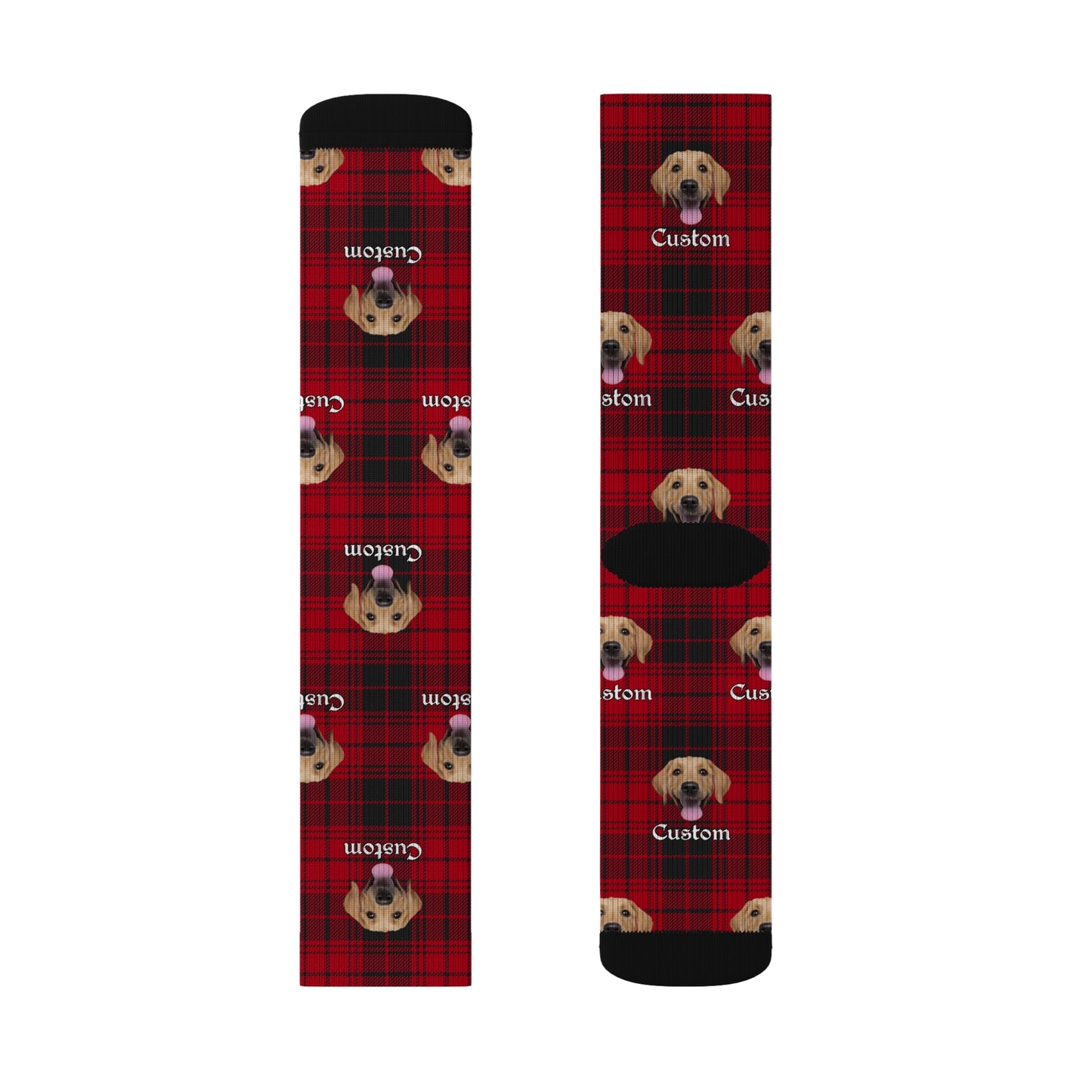 Personalized Christmas Plaid Socks