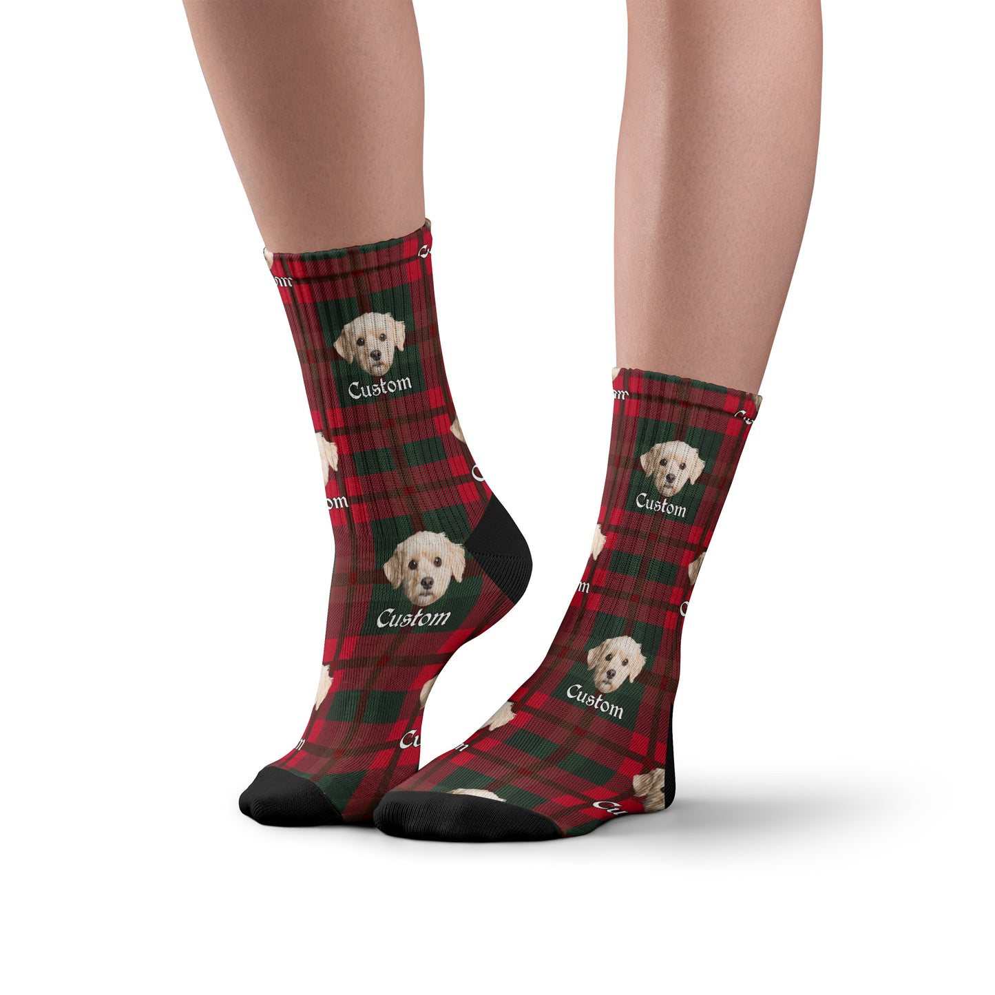 Personalized Christmas Plaid Socks