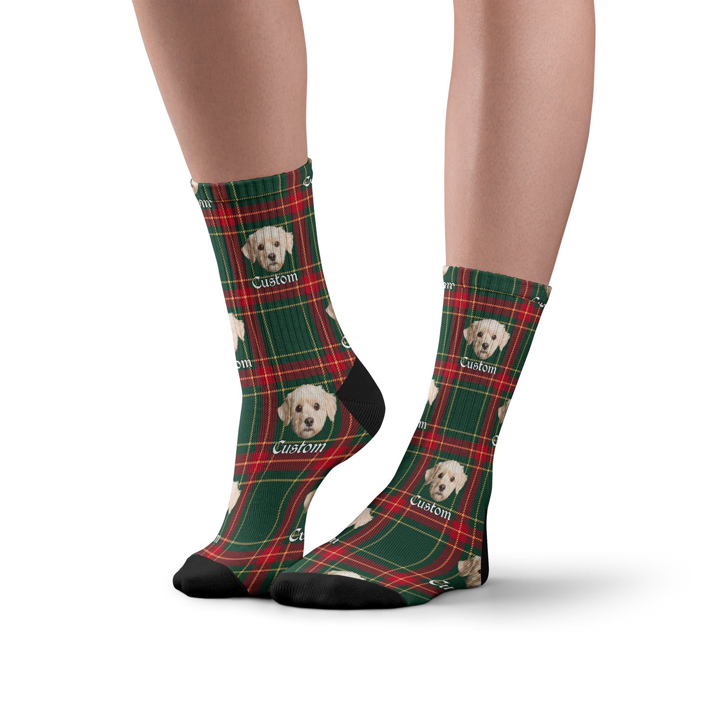 Personalized Christmas Plaid Socks